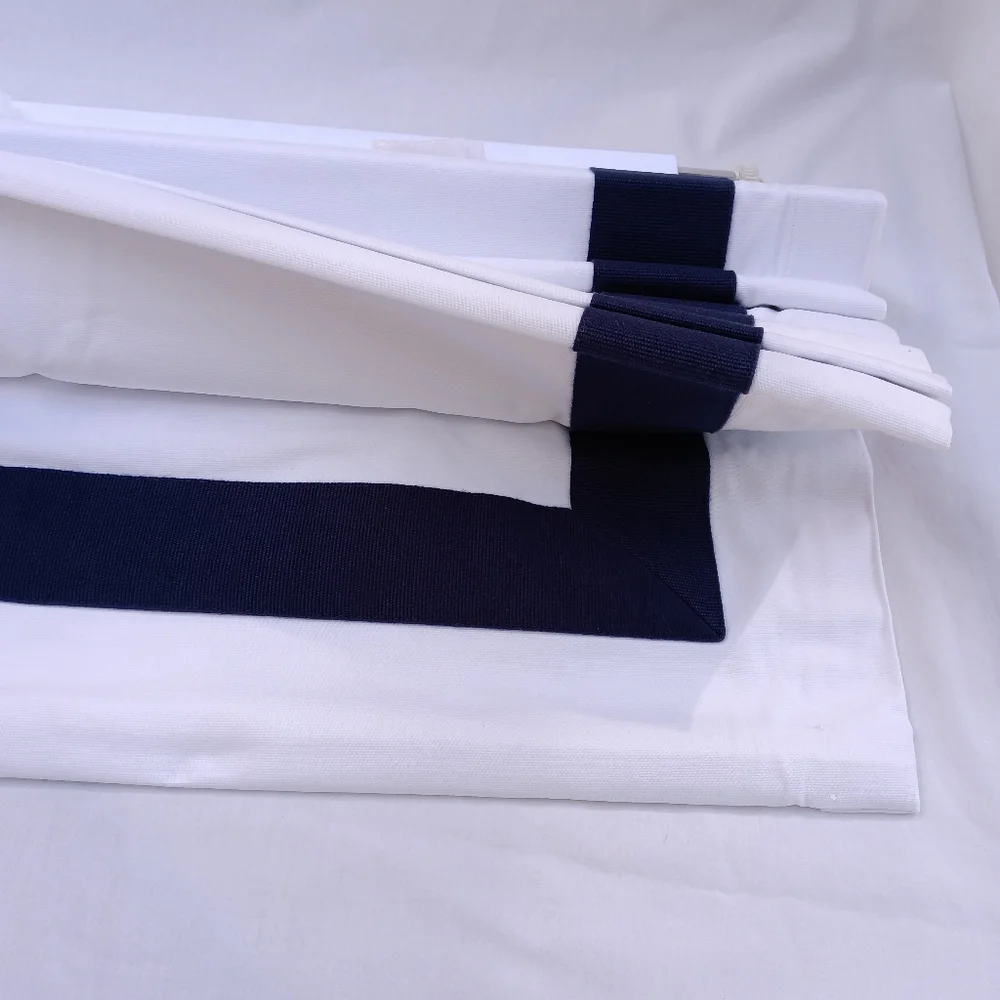NEW Pottery Barn Grosgrain Cordless Roman Shade White/Ink 32